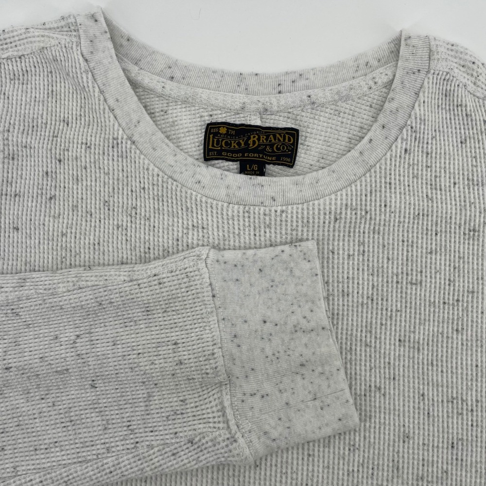 Lucky Brand Men's Speckled Thermal Waffle Knit Long Sleeve Shirt Size Large